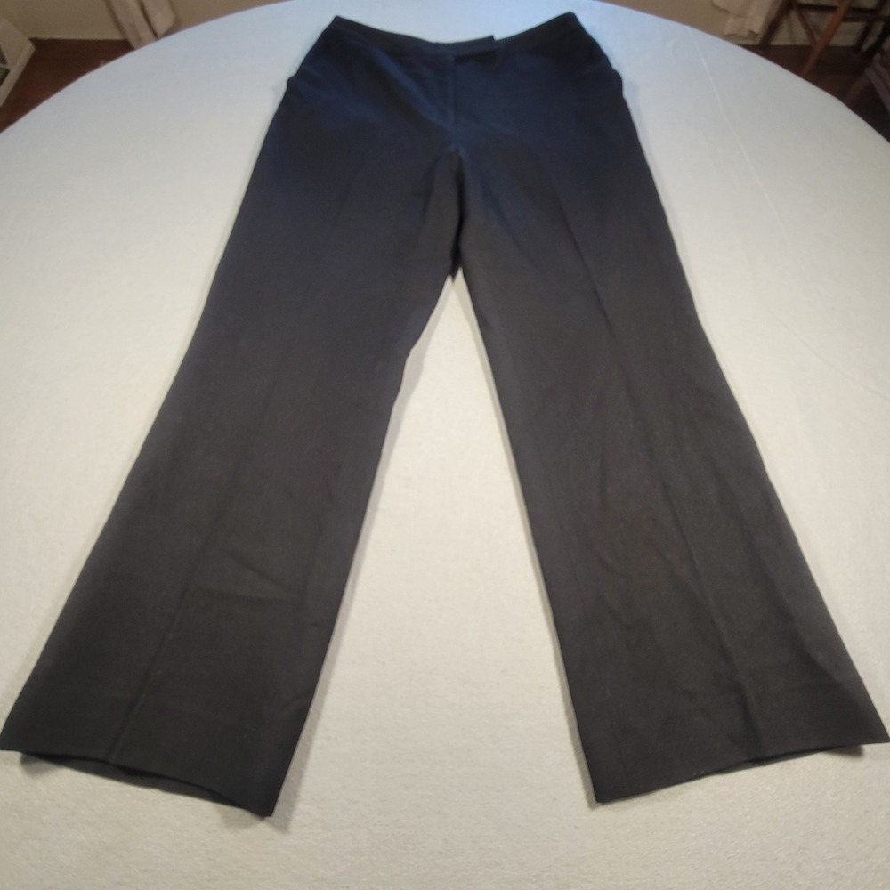 David N Wool Dress‎ Pants Women's Size 12 Black Lined Trousers High Waist Career